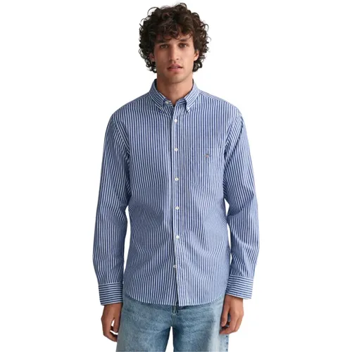 Striped Cotton Shirt Classic Style , male, Sizes: 2XL, XL, 3XL, L - Gant - Modalova