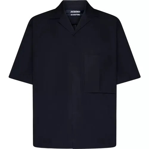 Camp Collar Cotton T-shirt , male, Sizes: M - Jacquemus - Modalova