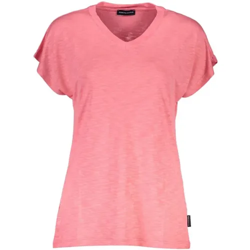 Red V-Neck Logo T-Shirt , female, Sizes: XS - North Sails - Modalova