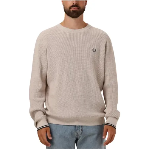 Waffle Stitch Crew Neck Jumper , Herren, Größe: M - Fred Perry - Modalova