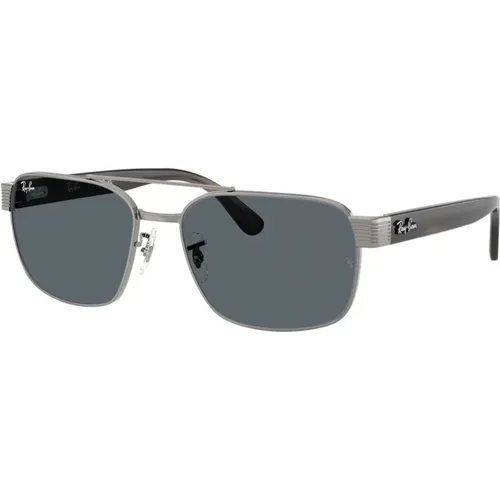 Gunmetal Frame with Blue Lenses , unisex, Sizes: 61 MM - Ray-Ban - Modalova