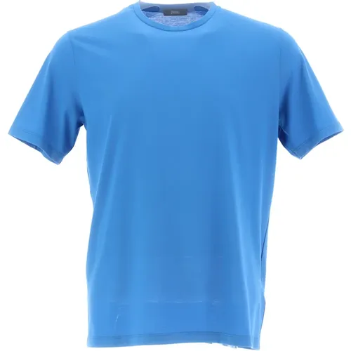 Stylish Crepe T-Shirt for Men , male, Sizes: M - Herno - Modalova