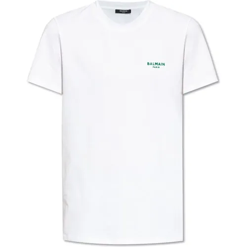 T-Shirt mit Logo , Herren, Größe: L - Balmain - Modalova