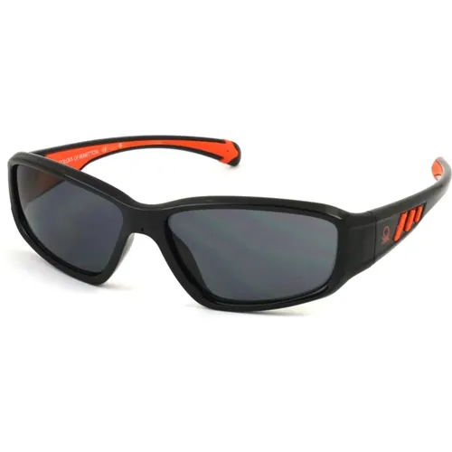 Klassische Schwarze Junior Sonnenbrille , unisex, Größe: 54 MM - Benetton - Modalova