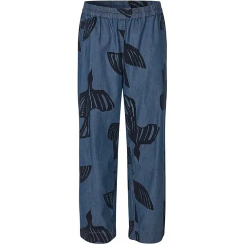 Mapayton Pants Dark Denim Print , female, Sizes: S, 2XL, M - Masai - Modalova