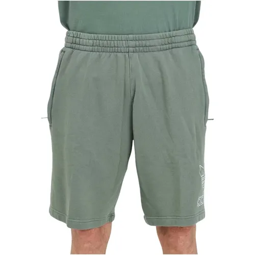 Grüne Adicolor Outline Trefoil Shorts , Herren, Größe: M - adidas Originals - Modalova