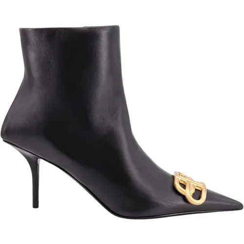 Leather Ankle Boots with Zip Closure and Stiletto Heel , female, Sizes: 8 UK - Balenciaga - Modalova