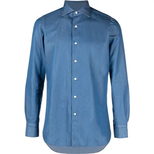 Clear Napoli Cotton Shirt , male, Sizes: 3XL, L, S, 4XL, M - Finamore - Modalova