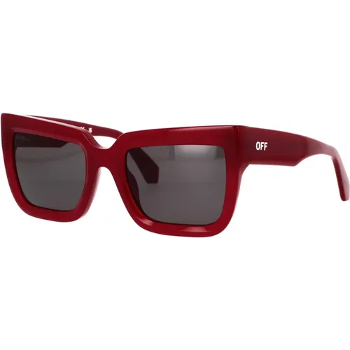 Firenze Sunglasses in Bordeaux with Dark Grey Lenses , female, Sizes: 55 MM - Off White - Modalova