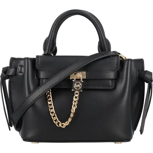 Schwarze Lederhandtasche mit Schnallenverschluss , Damen, Größe: ONE Size - Michael Kors - Modalova