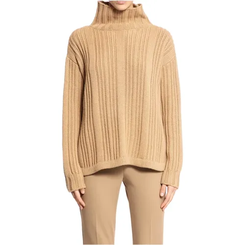 Gerippter Strick Rollkragenpullover , Damen, Größe: M - Max Mara - Modalova