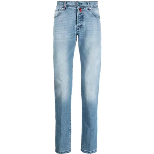 Mid-Wash Straight-Leg Jeans , male, Sizes: W31 - Kiton - Modalova