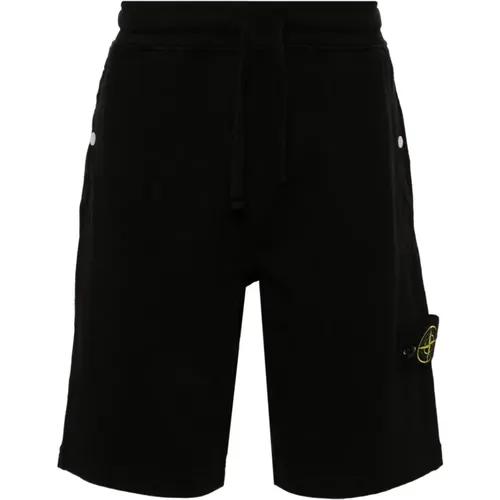 Cotton Shorts with Ribbed Waistband , male, Sizes: M, L, XL, S - Stone Island - Modalova
