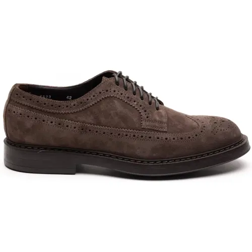 Dunkelbraune flache Schuhe Derby Coda - Doucal's - Modalova