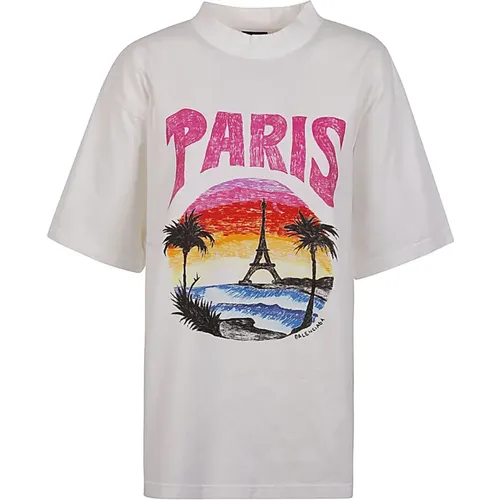 Paris Tropical T-shirt , female, Sizes: M - Balenciaga - Modalova
