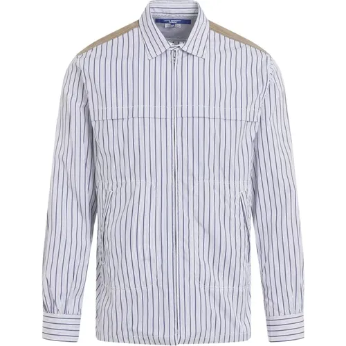 Cotton Shirt Striped Inserts , male, Sizes: L, M, S - Junya Watanabe - Modalova