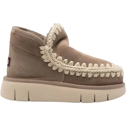 Graue Sheepskin Slip-On Sneakers , Damen, Größe: 40 EU - Mou - Modalova