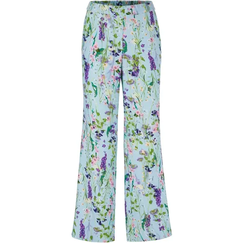 Washington Wide Fit Floral Print Trousers , female, Sizes: L - Marc Cain - Modalova