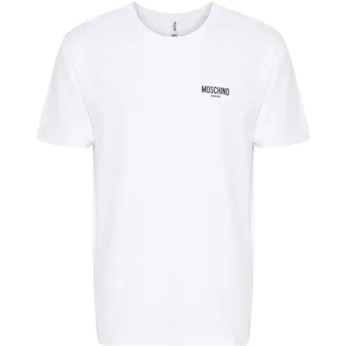 Weiße Logo Print T-shirts und Polos , Herren, Größe: 2XL - Moschino - Modalova
