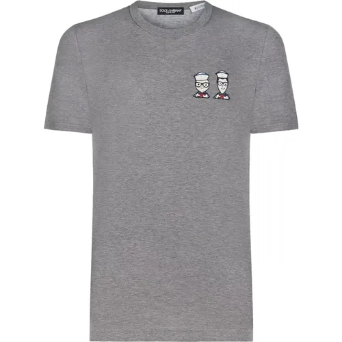 Graues Ss22 Family Patch T-Shirt - Dolce & Gabbana - Modalova