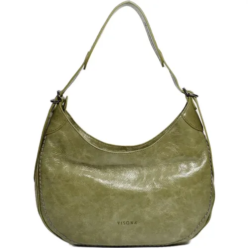 Olive Half-Moon Shoulder Bag , female, Sizes: ONE SIZE - Plinio Visonà - Modalova