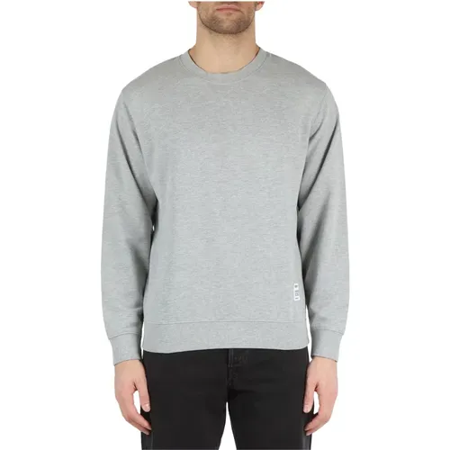 Garzato Cotton Sweater with Logo , male, Sizes: L, 2XL, XL, S - Replay - Modalova