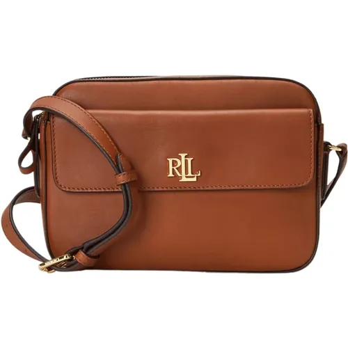 Golden Logo Leather Crossbody Bag , female, Sizes: ONE SIZE - Ralph Lauren - Modalova