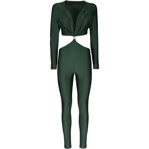 Lycra Jumpsuit mit Tiefem Ausschnitt , Damen, Größe: XS - MVP wardrobe - Modalova