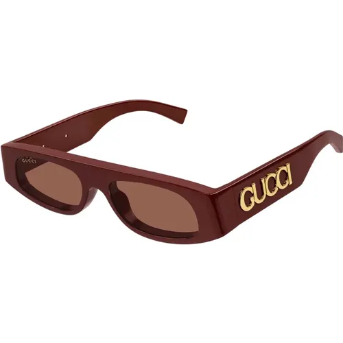 Chic Burgundy/ Sunglasses , female, Sizes: 51 MM - Gucci - Modalova