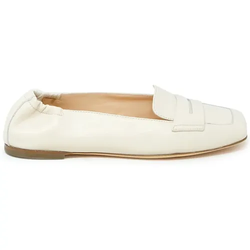 Cream Leather Loafers Ss24 , female, Sizes: 5 UK, 4 1/2 UK, 4 UK, 7 UK - AGL - Modalova