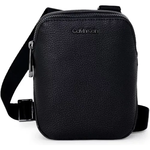 Schwarze Herren Reißverschlusstasche - Calvin Klein - Modalova