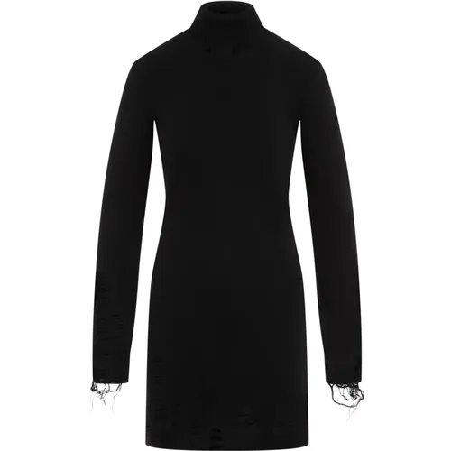 Schwarzes Wollmischung Mini Kleid , Damen, Größe: S - MM6 Maison Margiela - Modalova