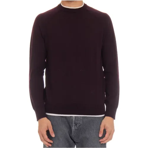 Bordeaux Sweaters with Italian Yarn , male, Sizes: M, XL, L, S - Eleventy - Modalova