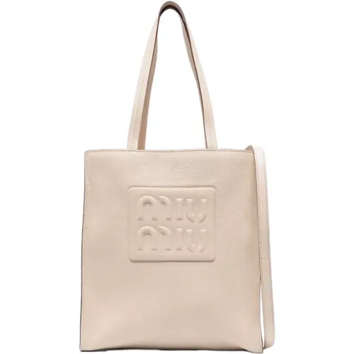 Madras Kalbsleder Tote Tasche - Miu Miu - Modalova