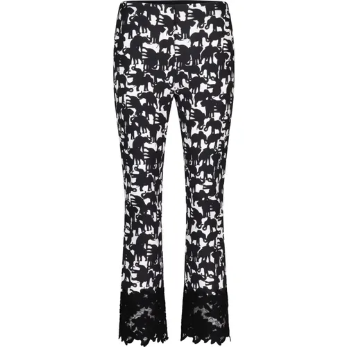 Elephant Motif Jersey Pants with Lace , female, Sizes: 2XL, XL, XS, M, S, L - Marc Cain - Modalova