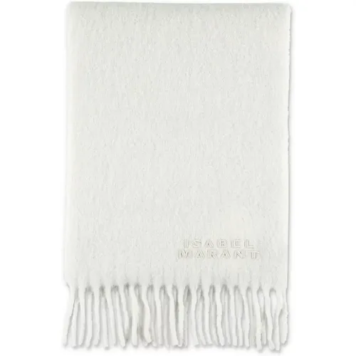 Firny Wool Scarf Fringed Logo , female, Sizes: ONE SIZE - Isabel marant - Modalova