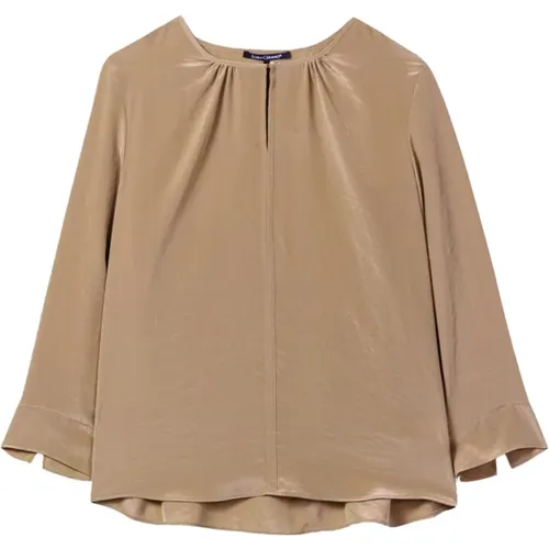 Leichte Bluse aus fließendem Technoseide mit langen Ärmeln , Damen, Größe: XL - LUISA CERANO - Modalova