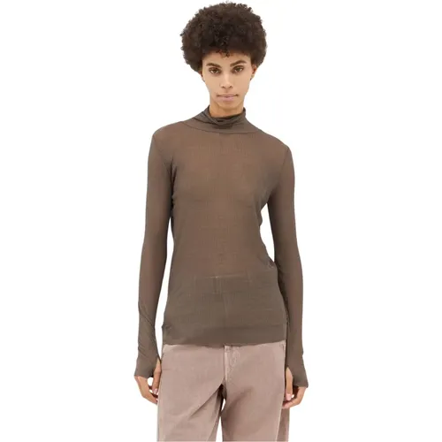 Geripptes High Neck Top , Damen, Größe: L - Lemaire - Modalova