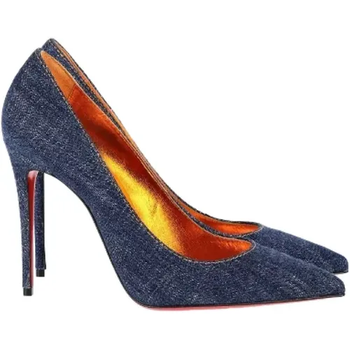 Pre-owned Denim heels , female, Sizes: 6 1/2 UK - Christian Louboutin Pre-owned - Modalova