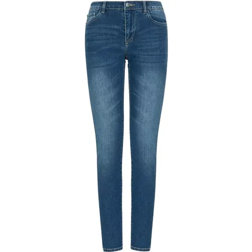 Indigo Denim Skinny Fit Jeans , Damen, Größe: W27 - Armani Exchange - Modalova