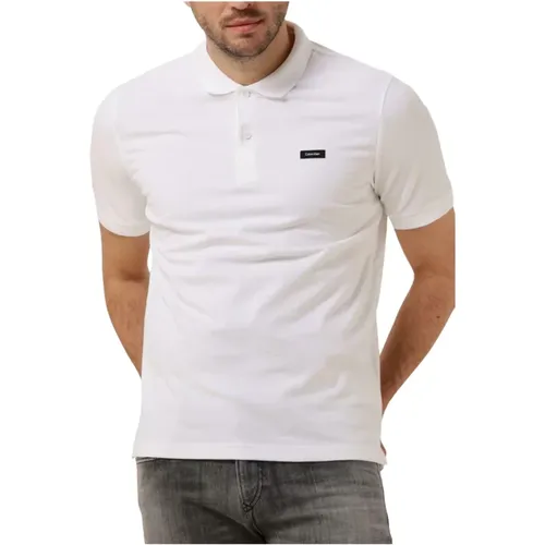 Slim Button Polo Stretch Pique T-shirt,Slim Button Polo Stretch Pique Schwarz - Calvin Klein - Modalova