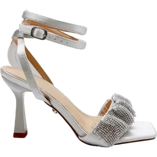 Crystal Mesh Heeled Sandals , female, Sizes: 4 UK, 5 UK, 3 UK - Twentyfour - Modalova