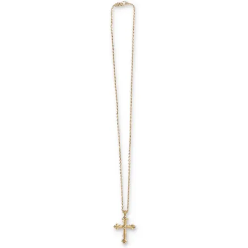 Gold Cross Floral Necklace Statement Jewelry , male, Sizes: ONE SIZE - Emanuele Bicocchi - Modalova