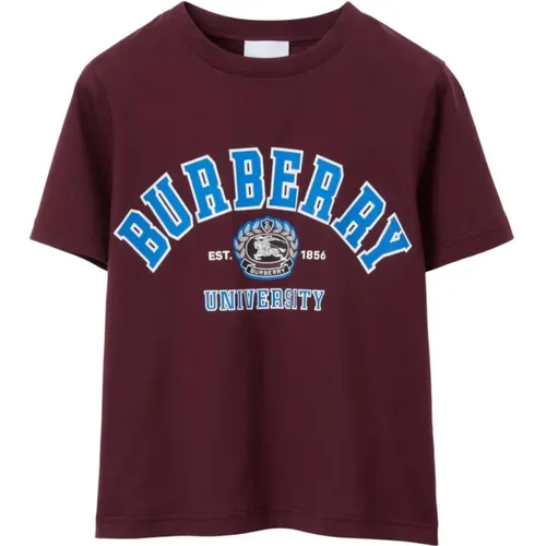 Logo-Print Baumwoll T-Shirt in Bordeaux - Burberry - Modalova