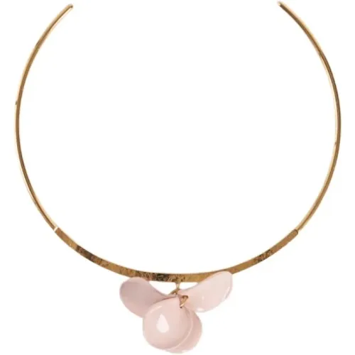 Vergoldete Petal Choker Halskette , Damen, Größe: ONE Size - Malababa - Modalova