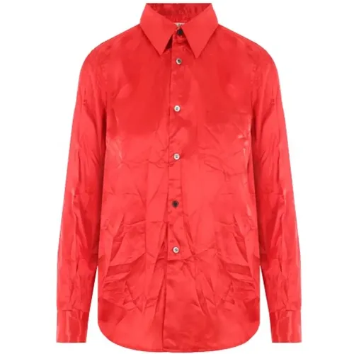 Satin Shirt with Button Closure , female, Sizes: S, L, M - Comme des Garçons - Modalova