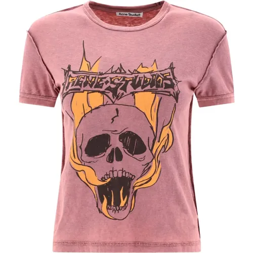 Mauve Pink Stylisches T-Shirt - Acne Studios - Modalova