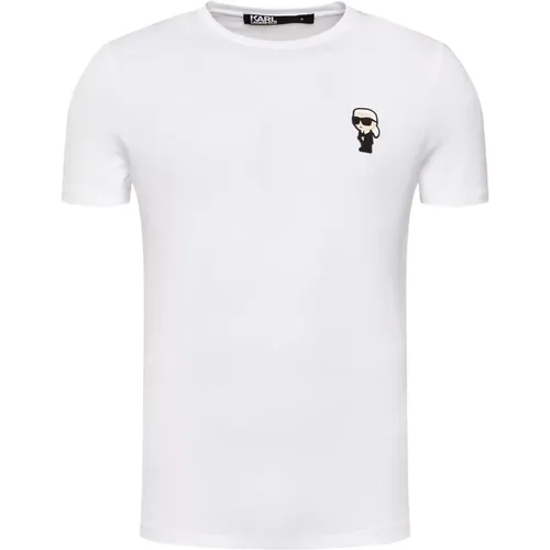 Weißes Regular Fit T-Shirt , Herren, Größe: XL - Karl Lagerfeld - Modalova