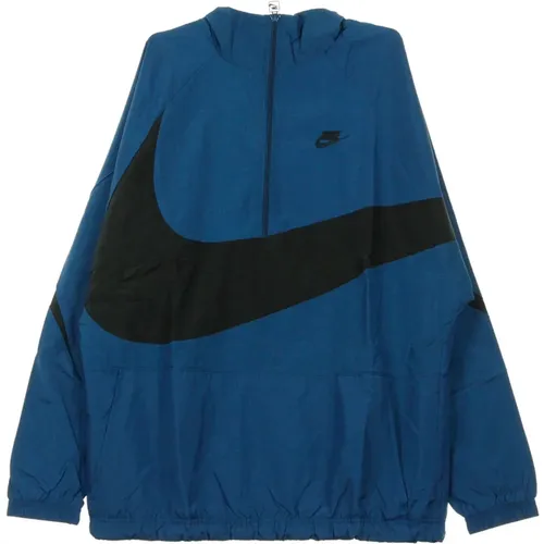 Windbreaker Halb-Zip Jacke Blau/Schwarz , Herren, Größe: L - Nike - Modalova