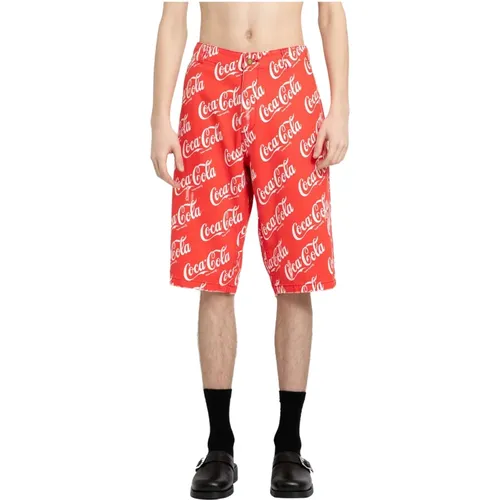 Bedruckte Canvas Shorts mit Coca Cola Print , Herren, Größe: M - ERL - Modalova